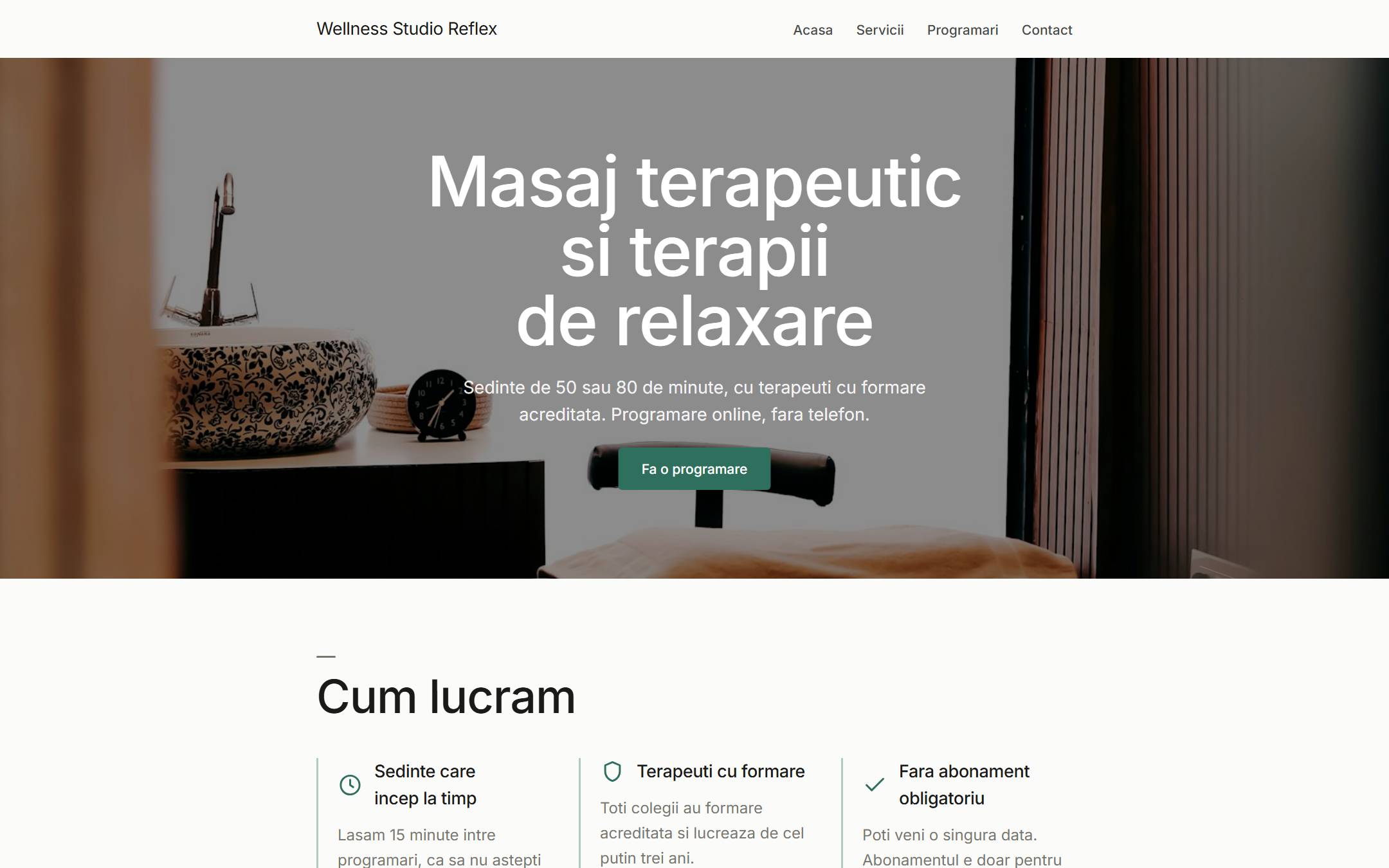 Situl demo Wellness Studio Reflex